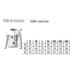 Grille de taille pour vareuse imperméable de rugby