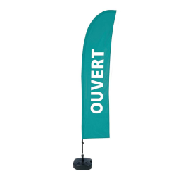 Ensemble complet Beach flag "Ouvert"/beach flag  prêt à l'emploi/beach flag prêt à l'emploi/acheter/rapidoprinting