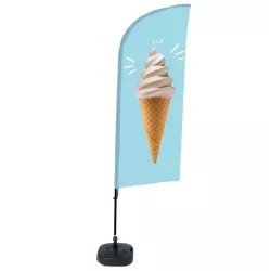 Complete Beach Flag "Ice cream" / beach flag ready to use / oriflame / buy / rapidoprinting