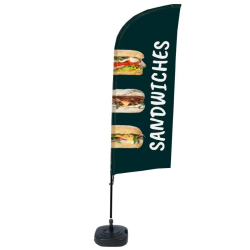 Ensemble complet beach Flag "SANDWITCHES"/beach flag prêt à l'emploi/oriflamme/acheter/rapidoprinting