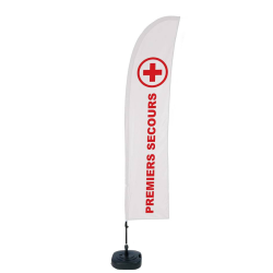 Ensemble complet Beach flag"Premiers secours"/beach flag tout prêt/oriflamme/acheter/rapidoprinting