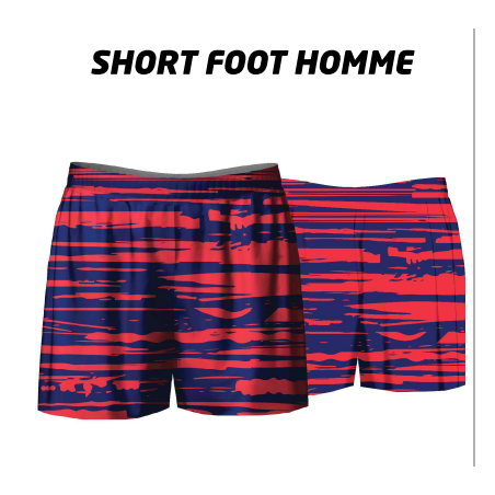 Short foot homme/tenue équipe de football/acheter/rapidoprinting