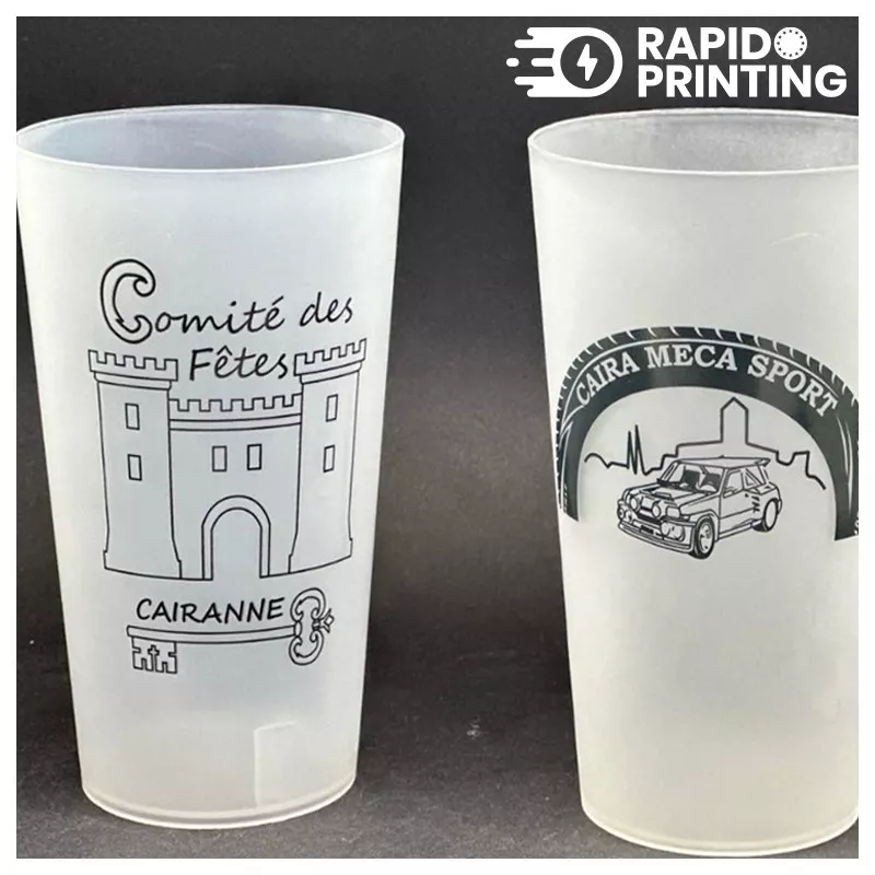 30 Gobelets Réutilisables Et Recyclables - 25cl - Couleur Gris - Marque Dart