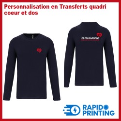 Navy blue long Sleeve Tshirt/man/branches rhone/acht/rapidoprinting