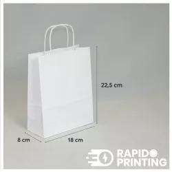 white Kraft Bag Size S Personalized Twisted Handle / buy / Rapidoprinting