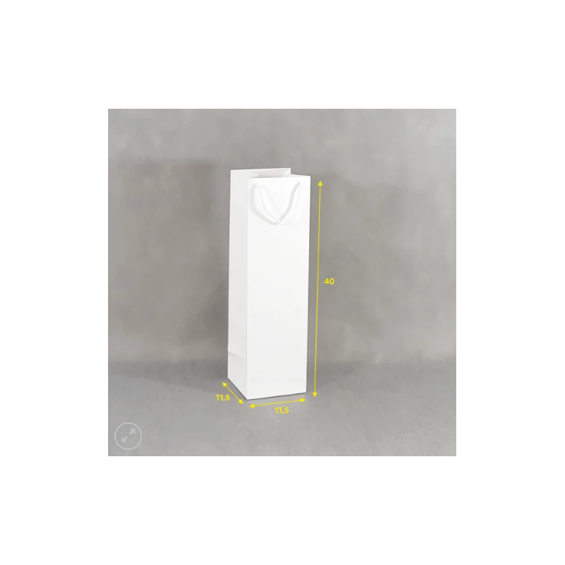 Sac papier Luxe couleur Blanc personnalisable pour bouteille de vin/acheter/Rapidoprinting