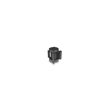 Barrier pole head with retractable belt