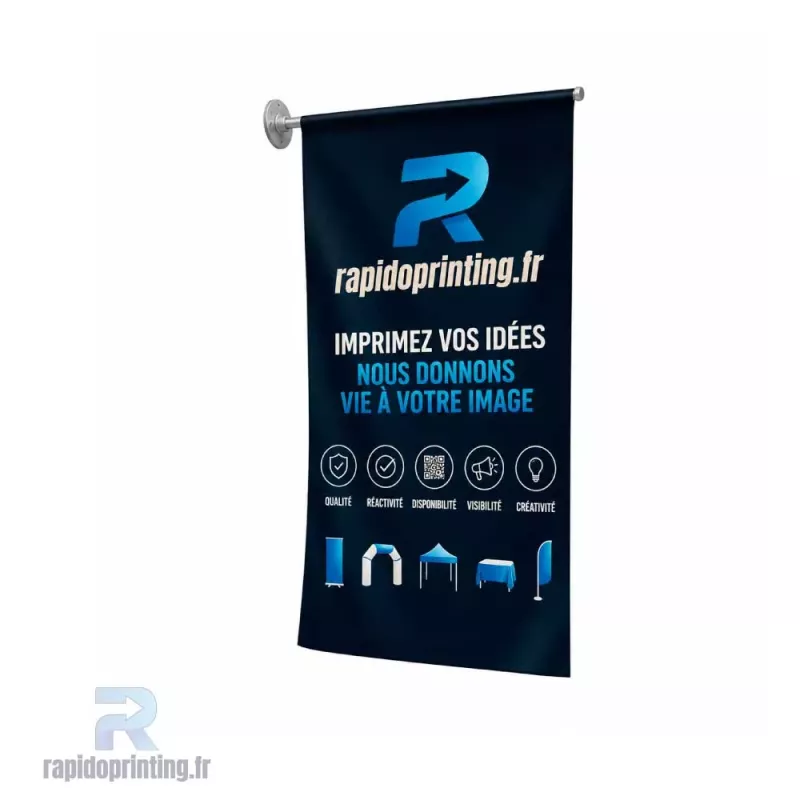 Drapeau vitrine ventouse éco PVC/drapeau vitrine/acheter/rapidoprinting