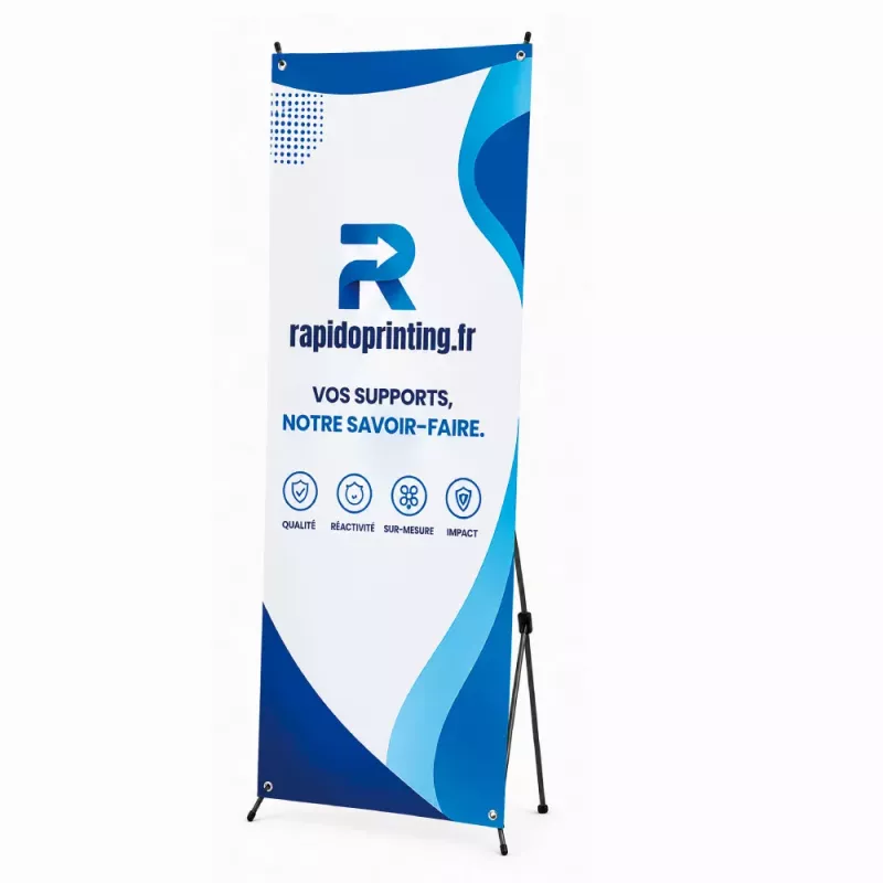 support de communication X-banner facile et léger