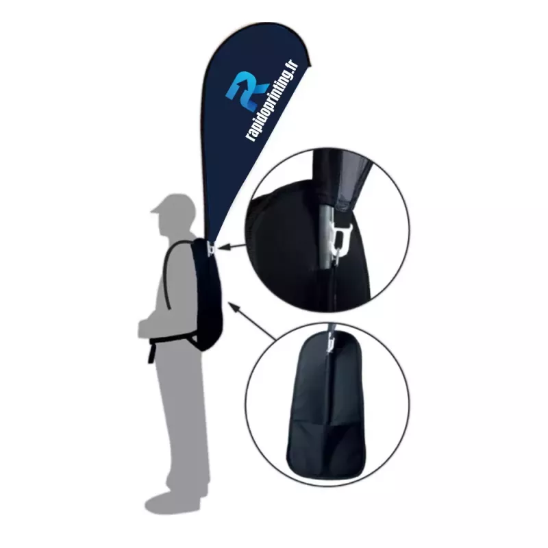 Personalized advertising flag backpack | Rapidoprinting