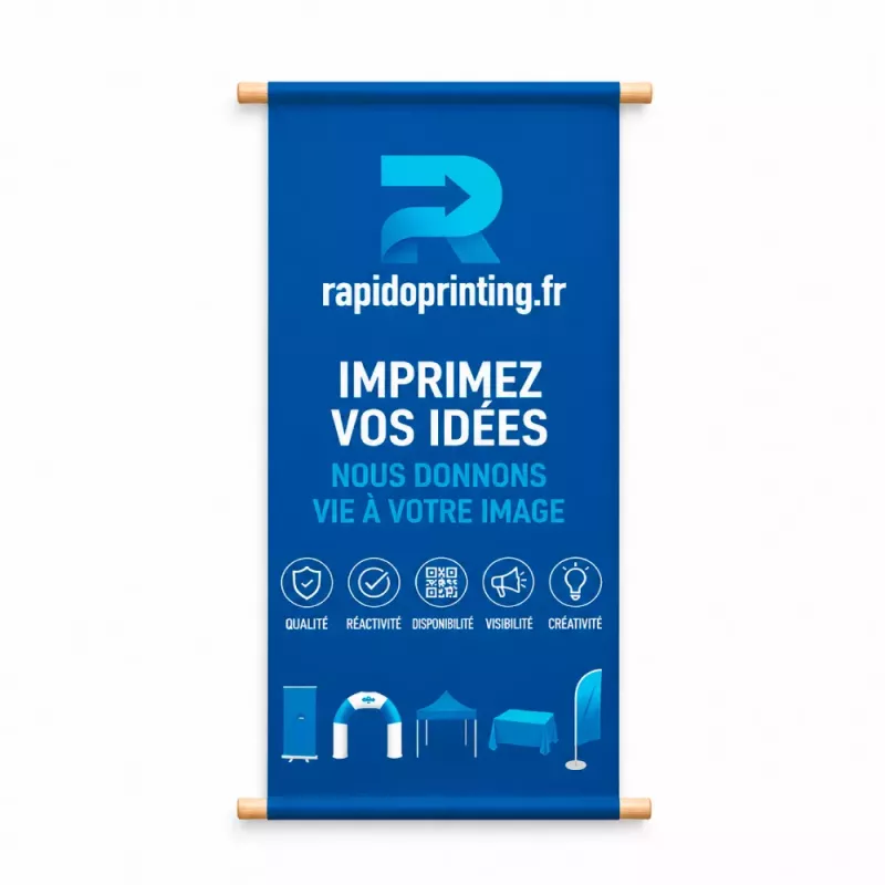Kakemono to fix rapidoprinting