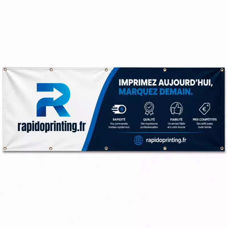 Impression banderole Recto/Verso sur Bâche PVC 650g/bâche publicitaire/acheter/rapidoprinting