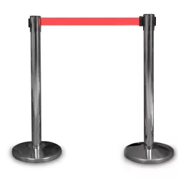 Post Barrier Reel Chrome Queue With Red Strap