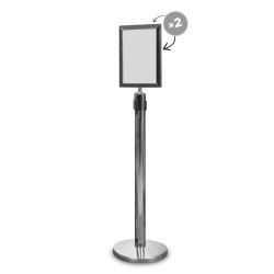 Holder display A4 2 chrome faces for barrier strap