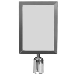 Holder display A4 2 chrome faces for barrier strap