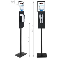 Automatischer hydroalkoholischer Gelverteiler zu Fuß mit A4 Postertür