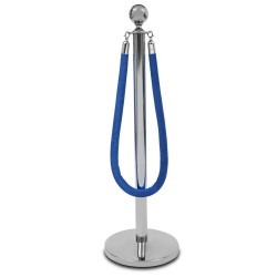 Chrome Post Rope Ball Barrier