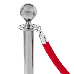 Chrome Post Rope Ball Barrier