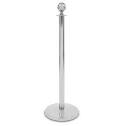 Chrome Post Rope Ball Barrier