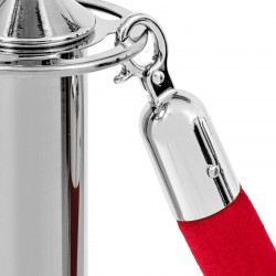 Poteau chromé barrière à corde