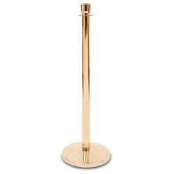 Golden pole barrier with luxury rope