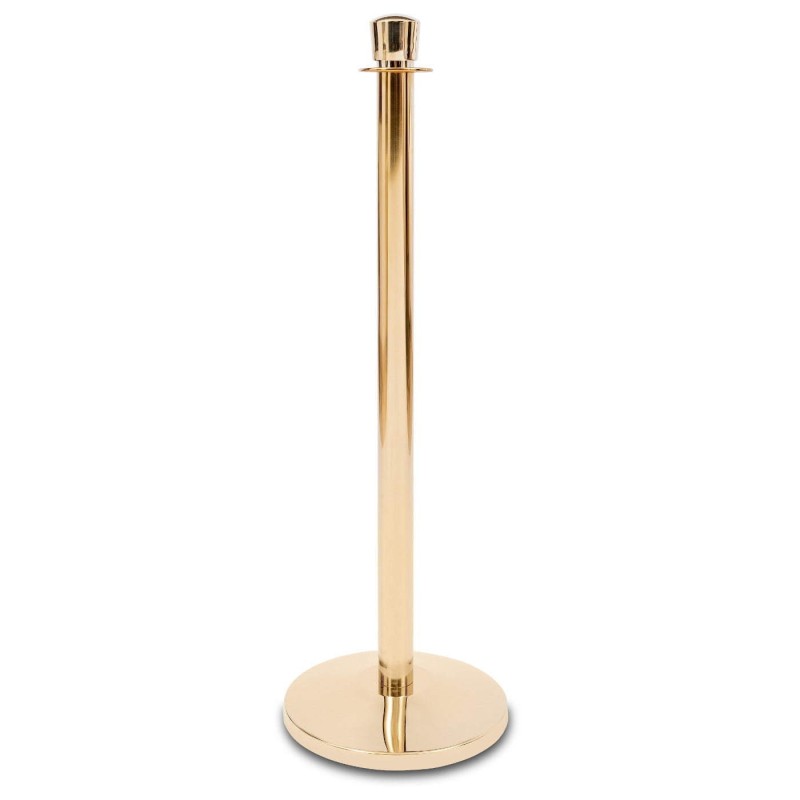 Golden pole barrier with luxury rope