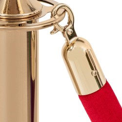 Golden pole barrier with luxury rope