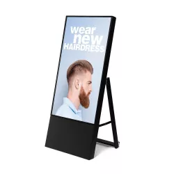 Stop sidewalk with video screen on rollers