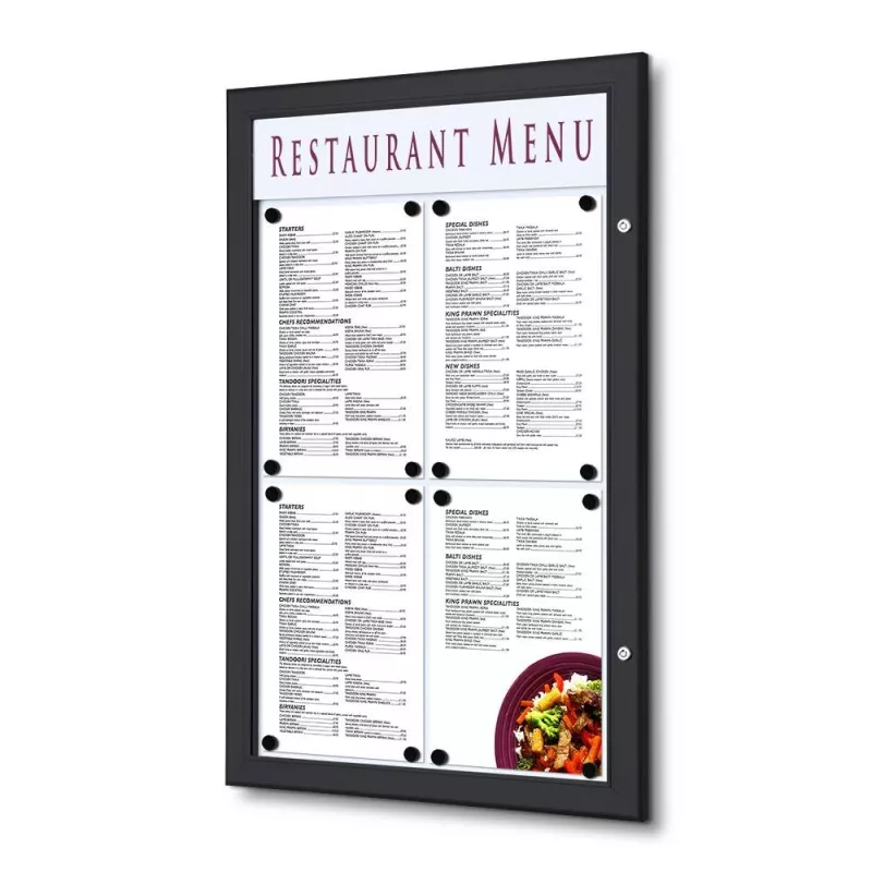 Outdoor wall mounted door bright black led restaurant (4 x a4)