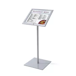 Silver Floor Menu Door A3 Format with LED Lighting for Restaurant