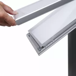 Silver Floor Menu Door A3 Format with LED Lighting for Restaurant