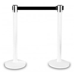 Barrière blanche design sangle noir