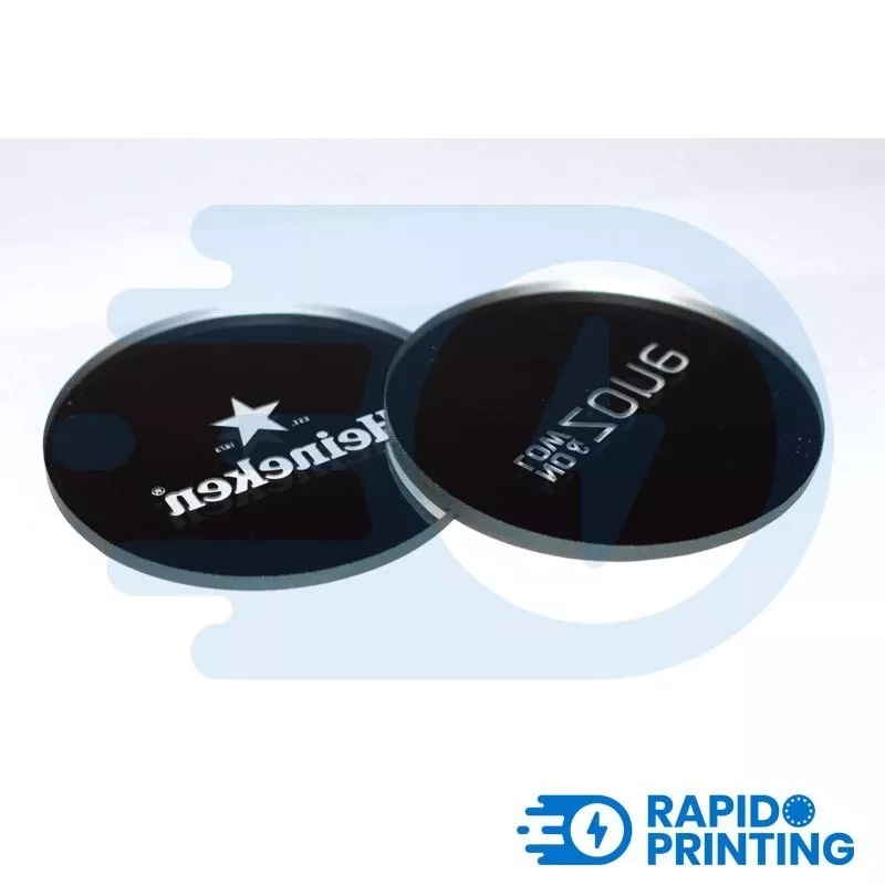 Gobo engraving black glass and white spare