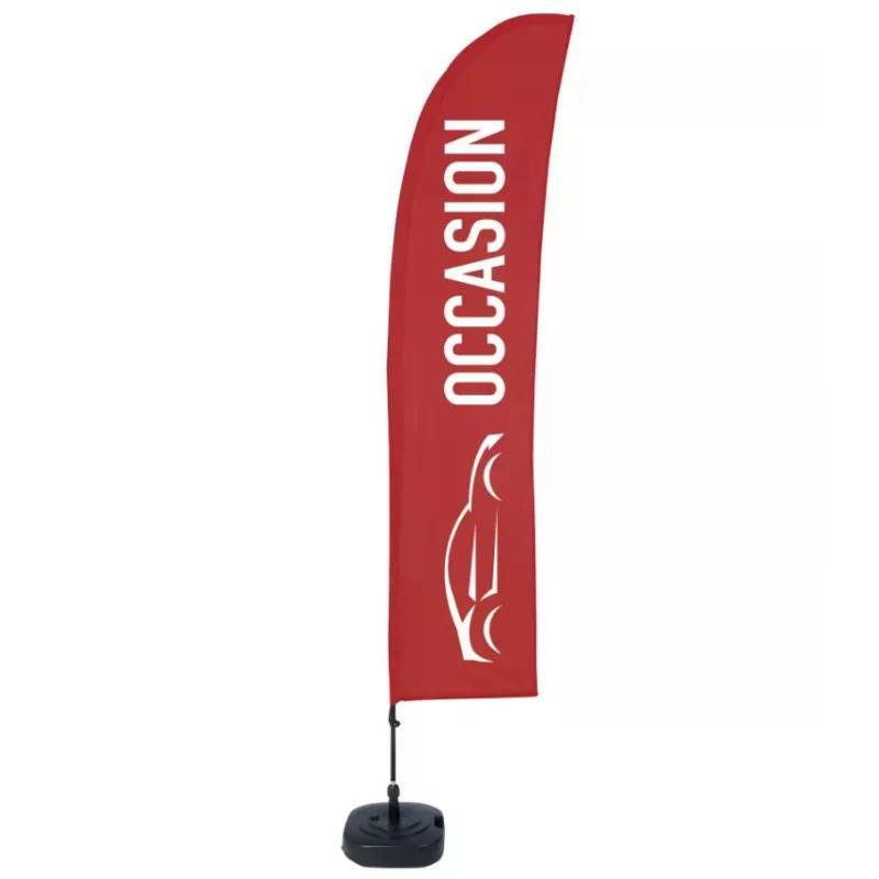Drapeau publicitaire sur pied : impression extérieur pas cher